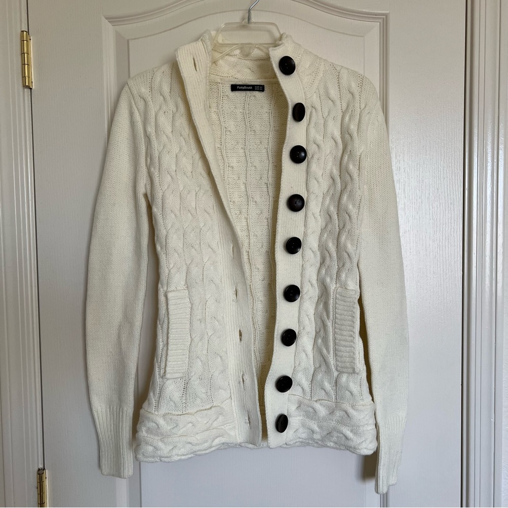 PattyBoutik Women’s White Cashmere Cardigan Size X-Small